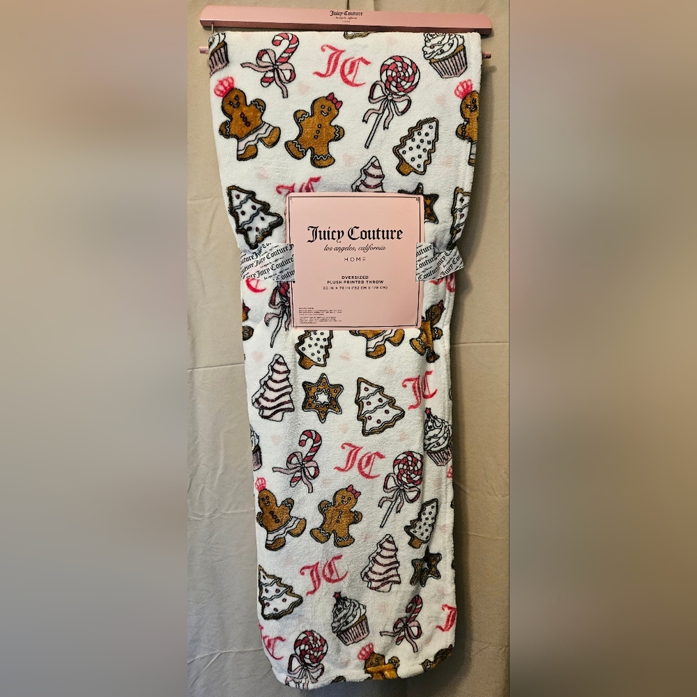 Juicy Couture Christmas Sweets Oversized Plush Throw Blanket NWT